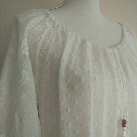 POL Baby Doll Tunic Dress Embroidery & Lace Tie - Picture 5 of 8